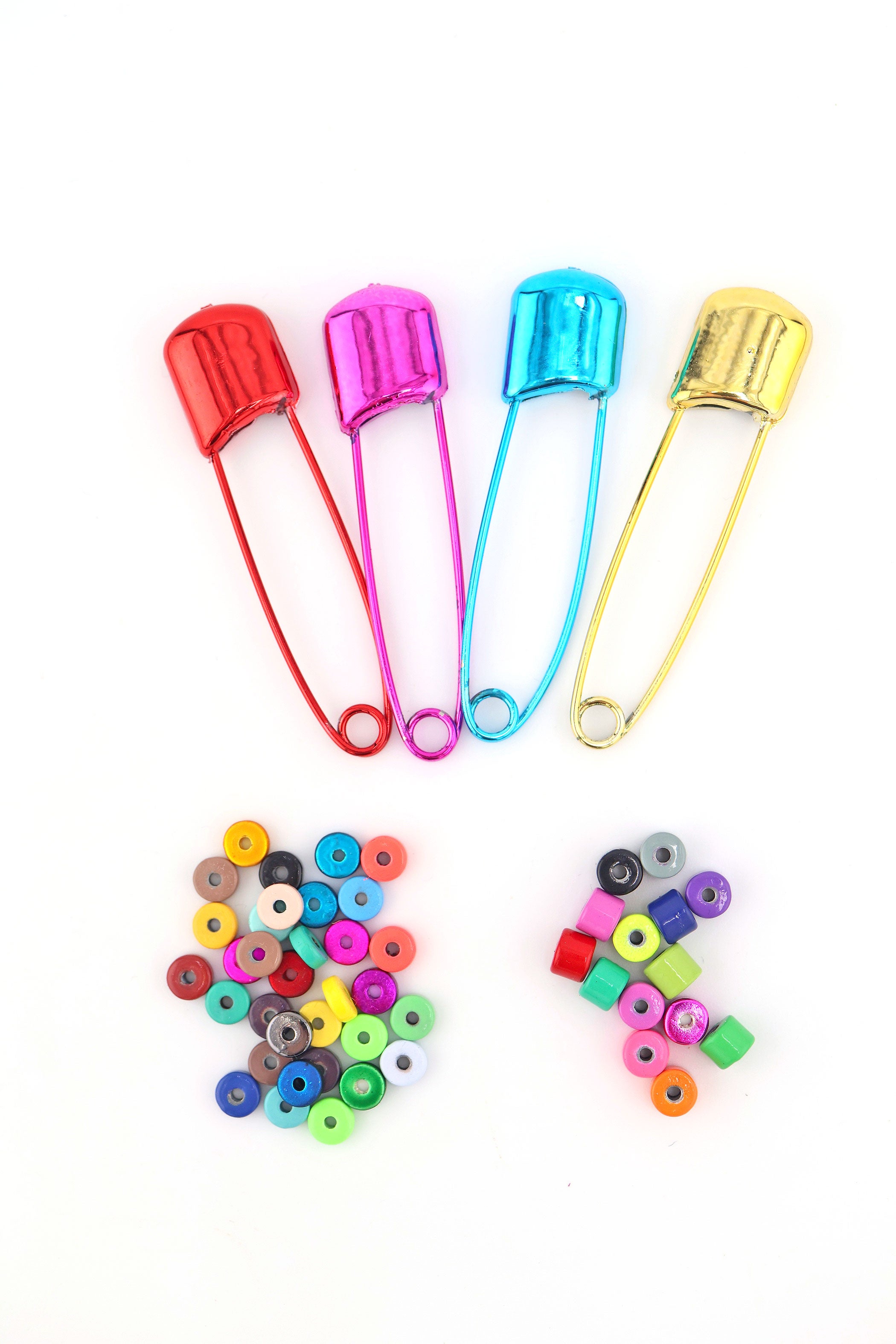 Beaded Safety Pin DIY Kit – Colorful Enamel Beads for Shoes, Bags & Be
