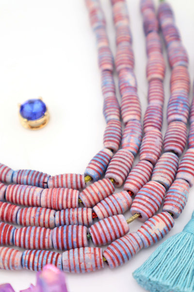 Bone Beads: Purple Aurora Barrel Carved Tube Beads, 8x12mm Make boho jewelry with these bone beads.