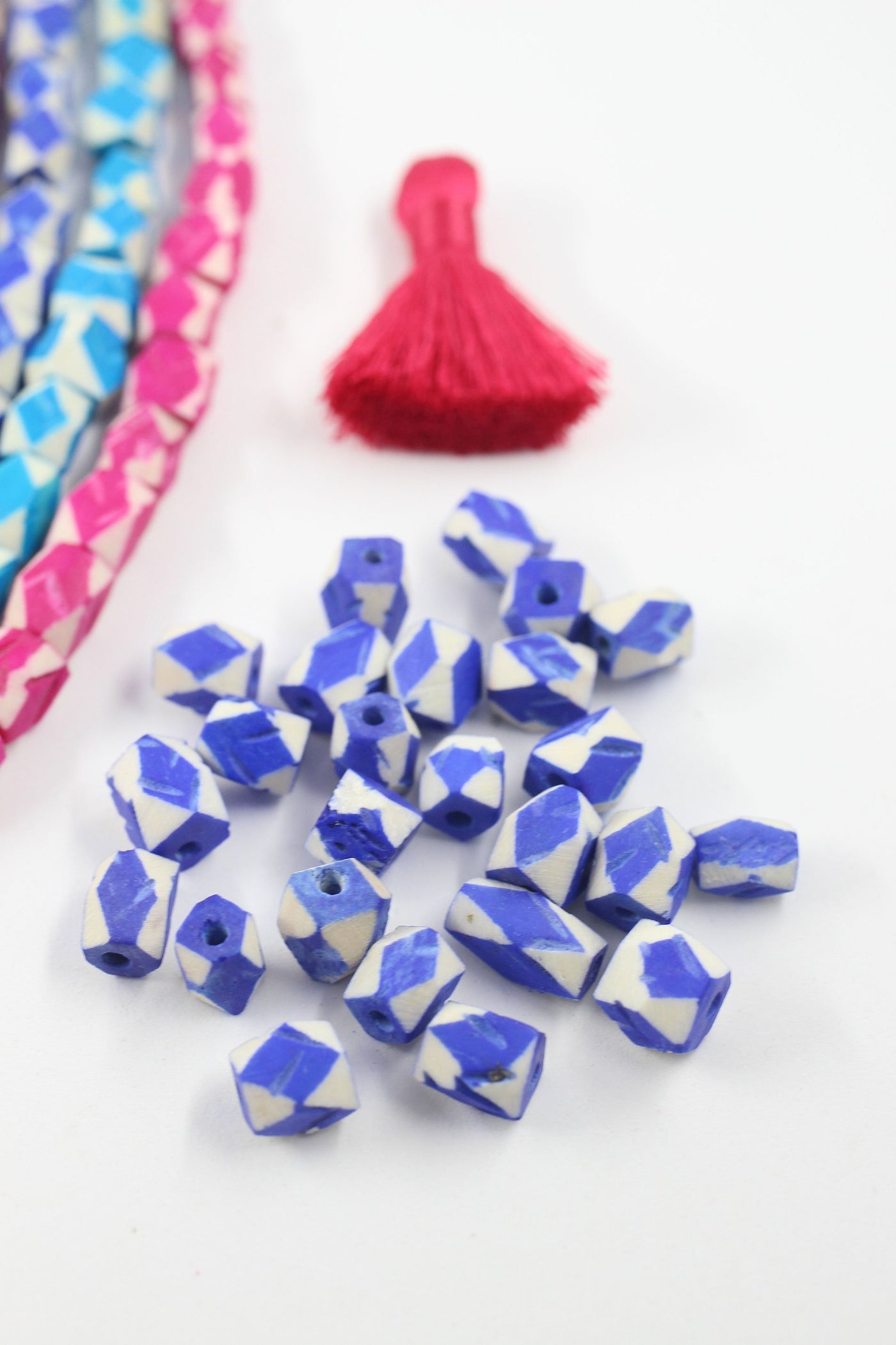 Blue Argyle Beads from India, DIY Jewelry Making Supplies