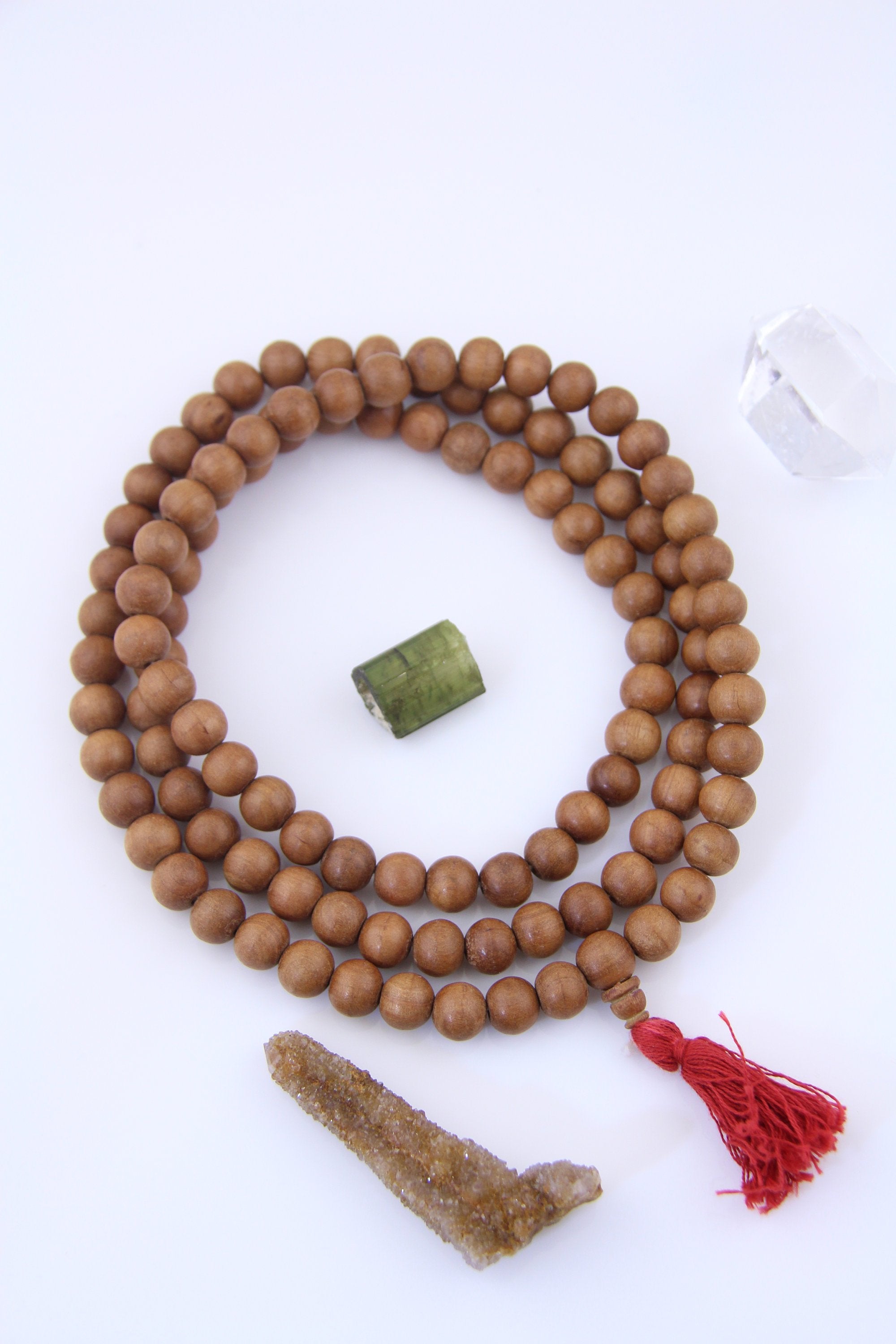 Sandalwood Mala Necklace 7 mm 108 Prayer Beads Hindu Meditation