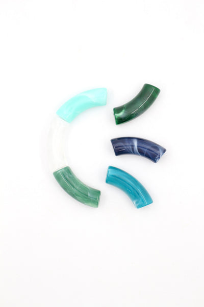 DIY Kit, Curved Acrylic Bamboo Bead Bracelet Kit, Choose your Colors
