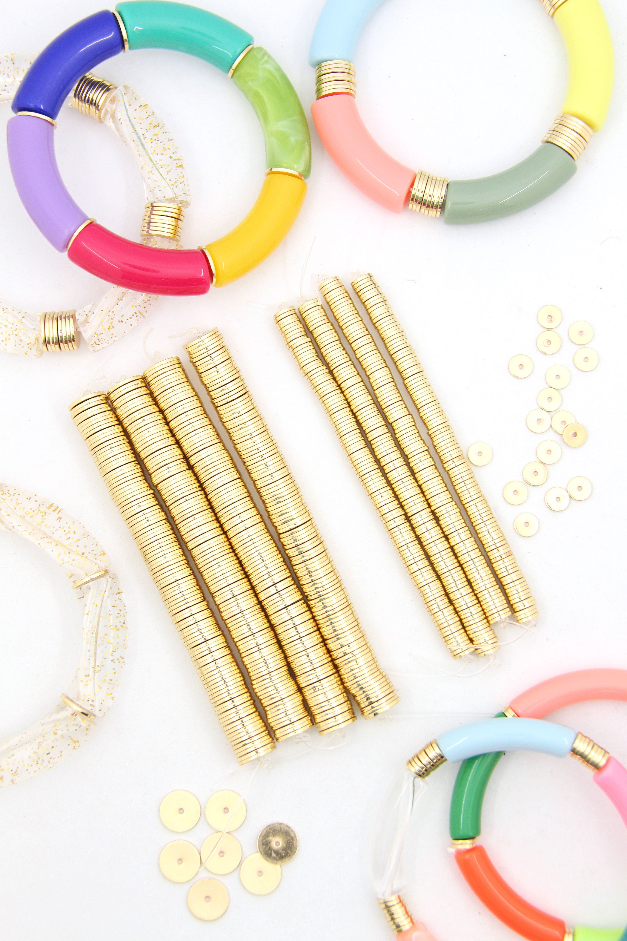 Candy Disc Enamel Heishi Beads, for Tubular Bracelets & Necklaces
