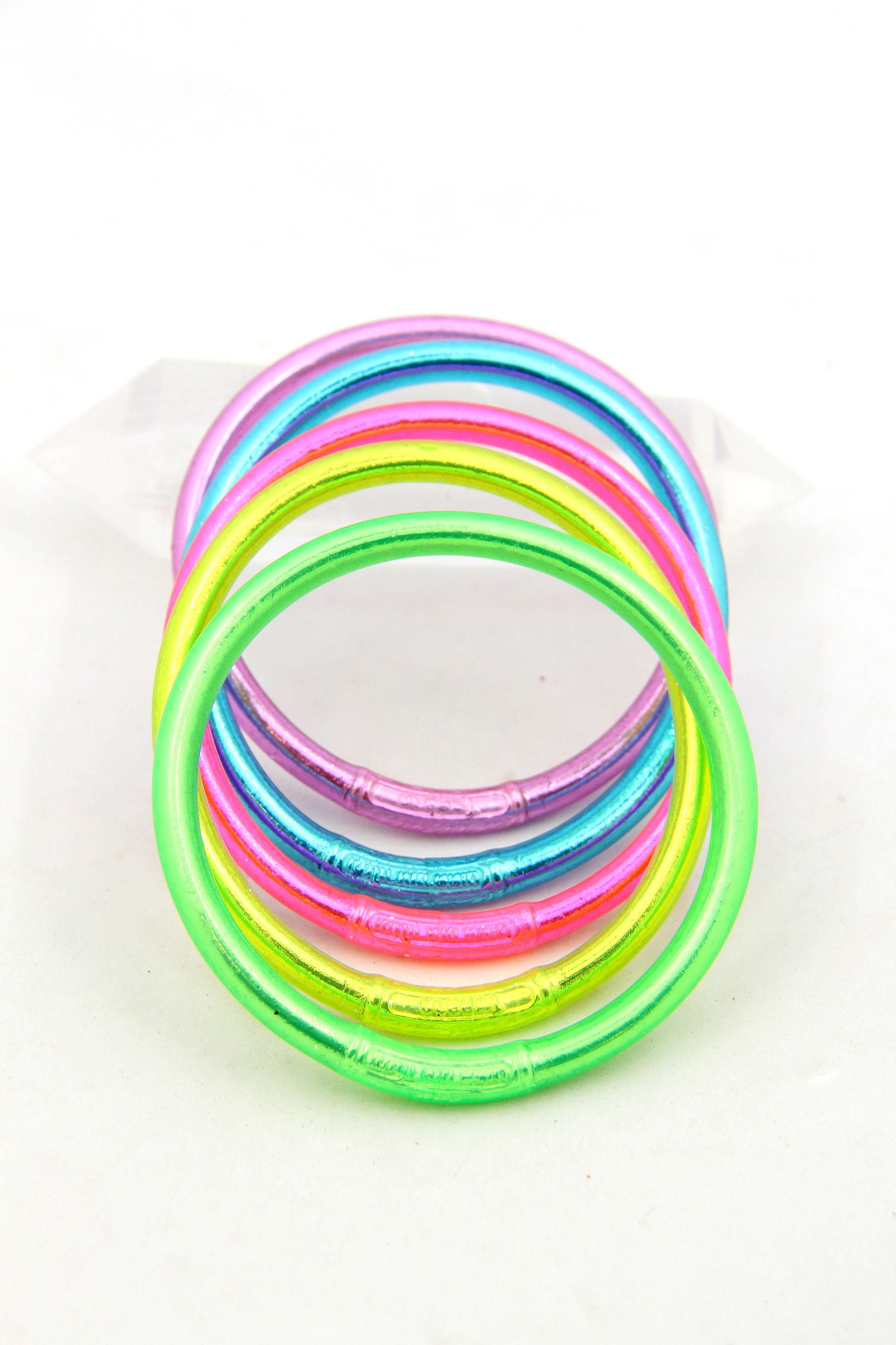 Neon Party Set Thai Buddhist Temple Bangle Bracelets, Budha Girl Dupe