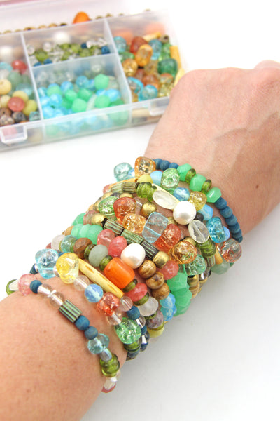Primavera Stretchy Bracelet Making Kit, Semi-Precious Gemstones - DIY 15+ Beaded Bracelets