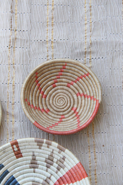 Sandy African Basket Collection, from Rwanda, Set of 3
