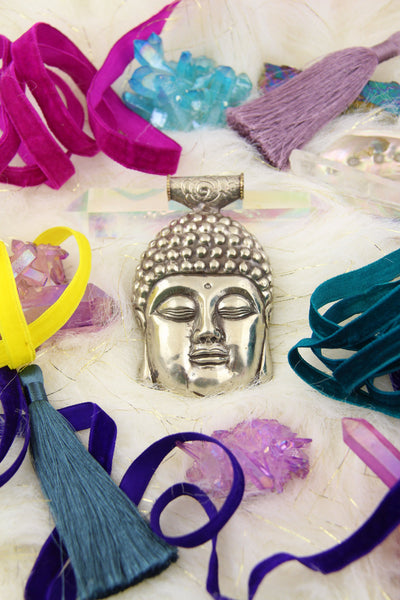 Meditating Buddha Nepali Silver Relief Handmade Yoga, Zen Pendant