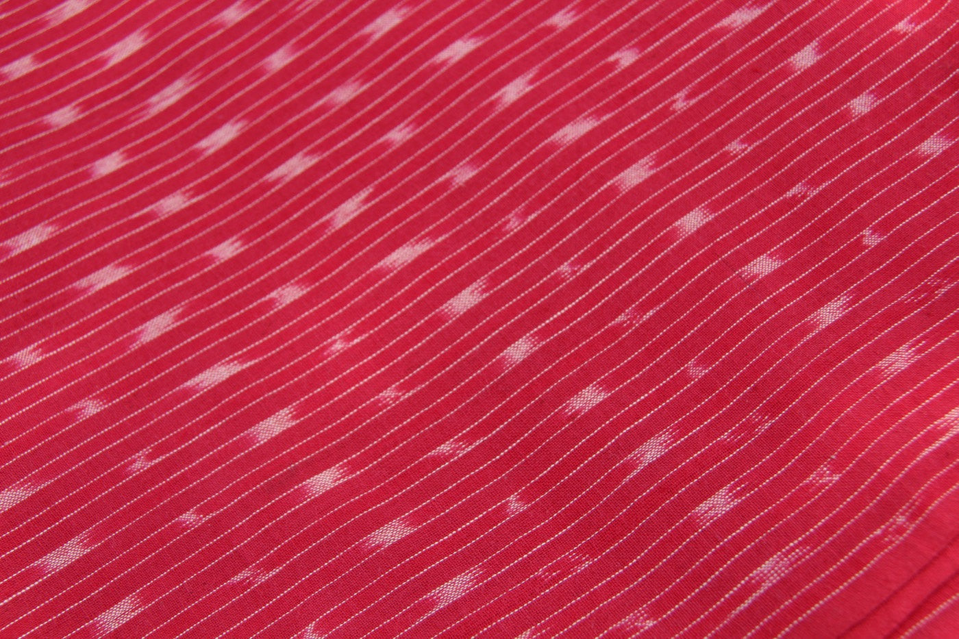 Red Ikat Handloom Traditional Indian Fabric, Hand-Dyed Cotton, Hand Woven Light Weight Fabric for Sewing, Designer Quality, 1 Yard x 43" - ShopWomanShopsWorld.com. Bone Beads, Tassels, Pom Poms, African Beads.