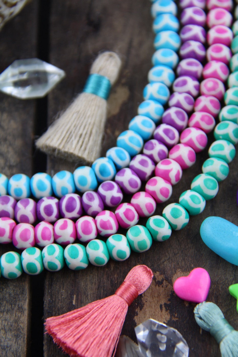 Infinity Circles Pastel Bone Beads, 6x8mm, 31 pieces - ShopWomanShopsWorld.com. Bone Beads, Tassels, Pom Poms, African Beads.