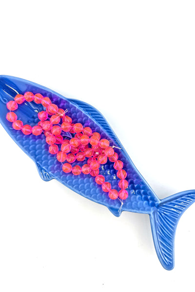 10mm Neon Pink German Resin Faceted Rock Round Beads, 12 Beads for making UV reactive DIY jewelry