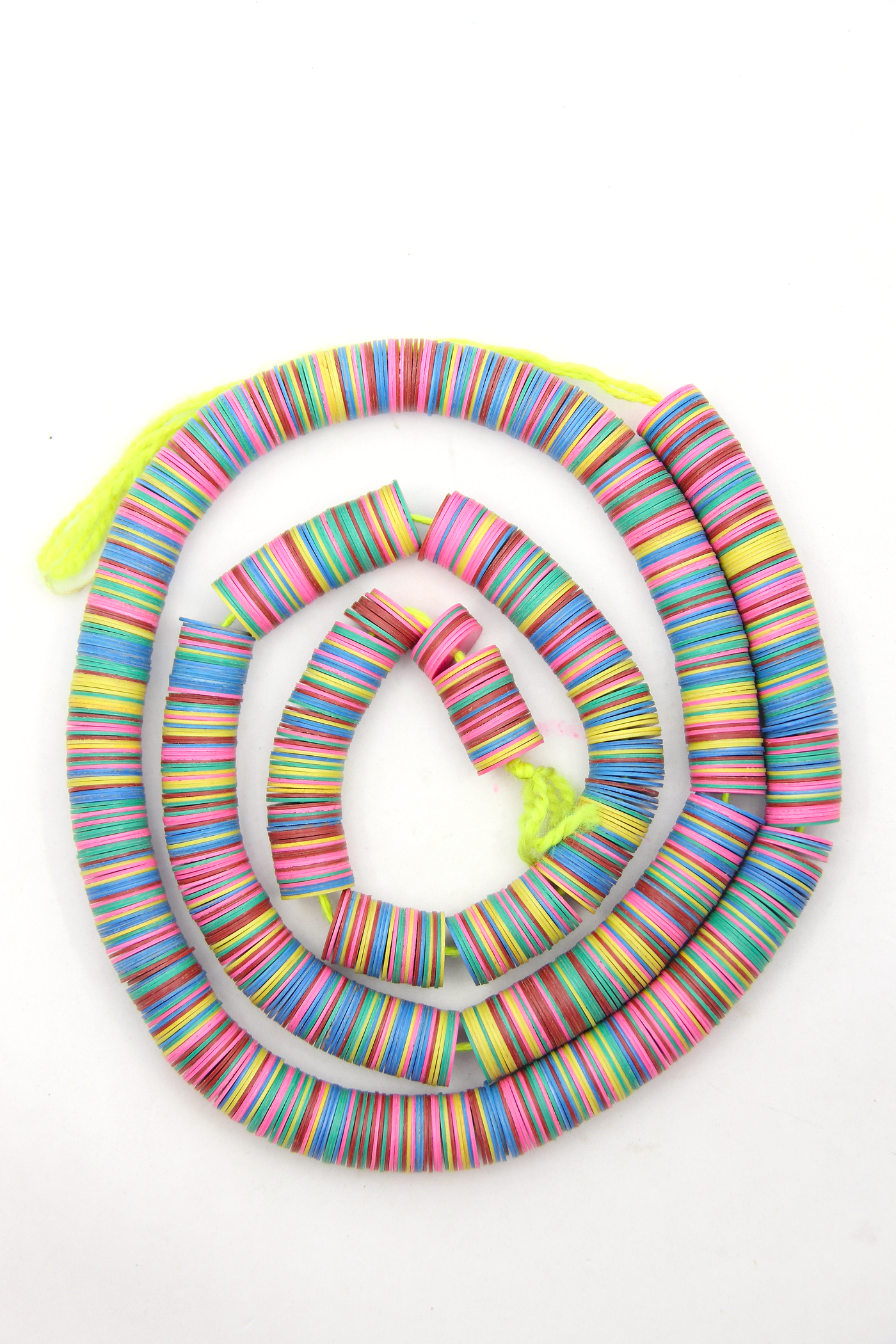 14mm Multi Color African Vinyl Record Beads, Authentic Waist Beads
