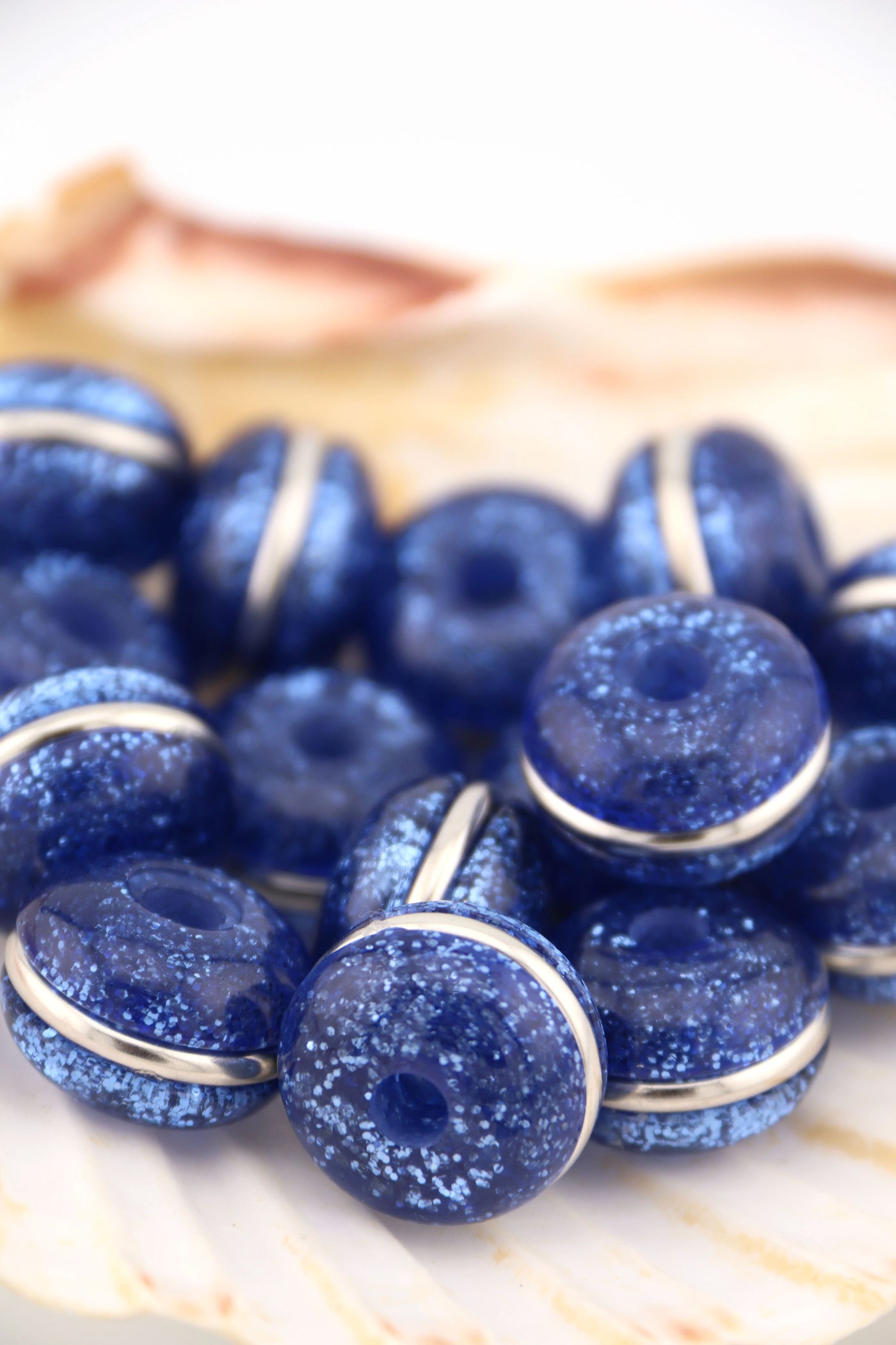 Twilight Glitter Rondelle Italian Resin Beads, Large Beads for making jewelry like Harry Styles