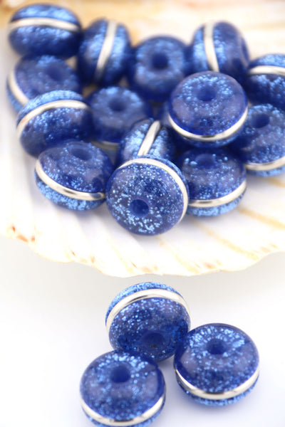 Twilight Glitter Rondelle Italian Resin Beads, Large Beads for making jewelry like Harry Styles