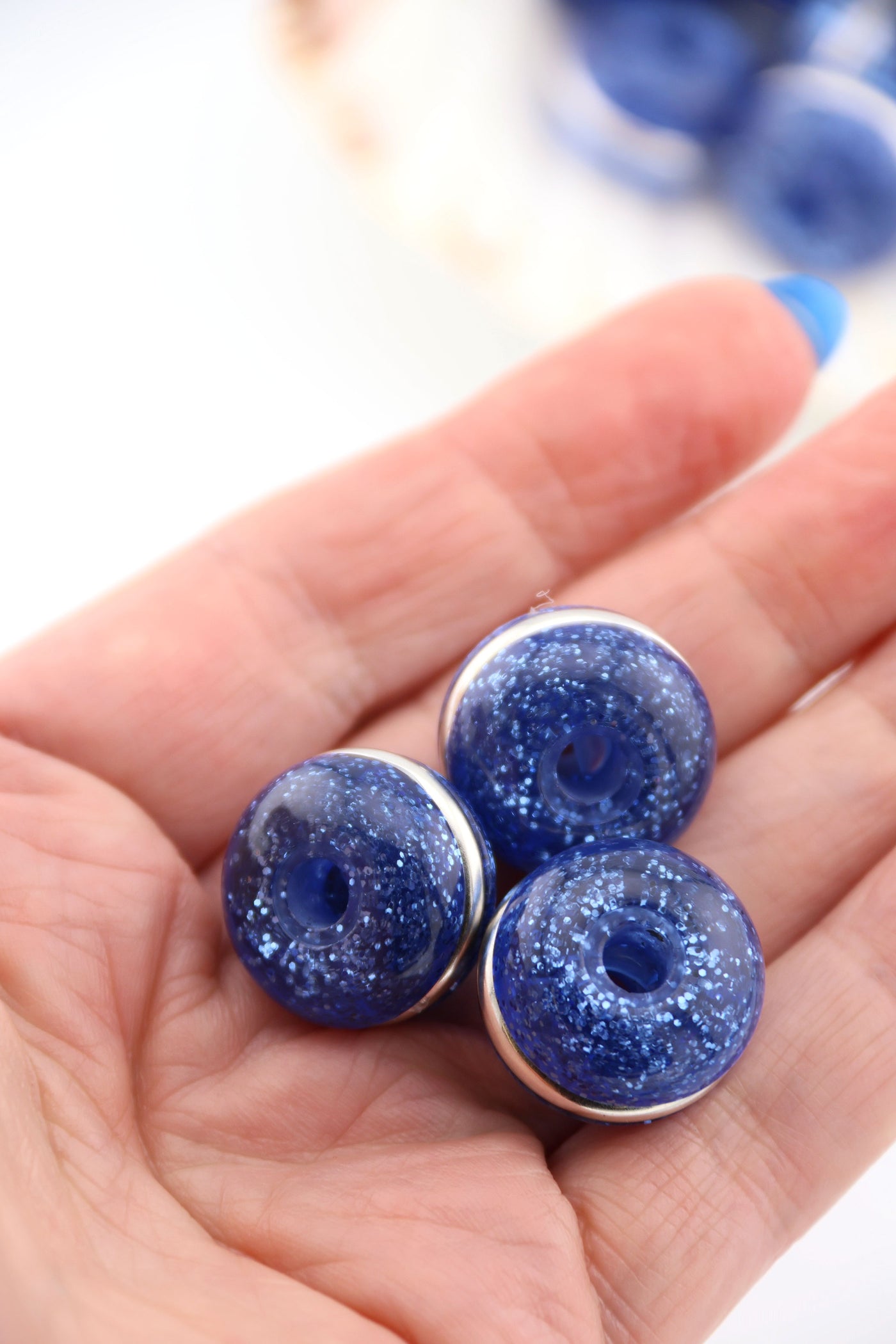 Twilight Glitter Rondelle Italian Resin Beads, Large Beads for making jewelry like Harry Styles