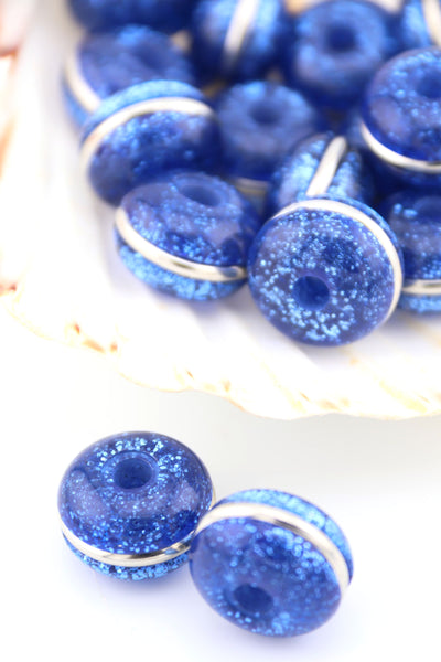 Twilight Glitter Rondelle Italian Resin Beads, Large Beads for making jewelry like Harry Styles