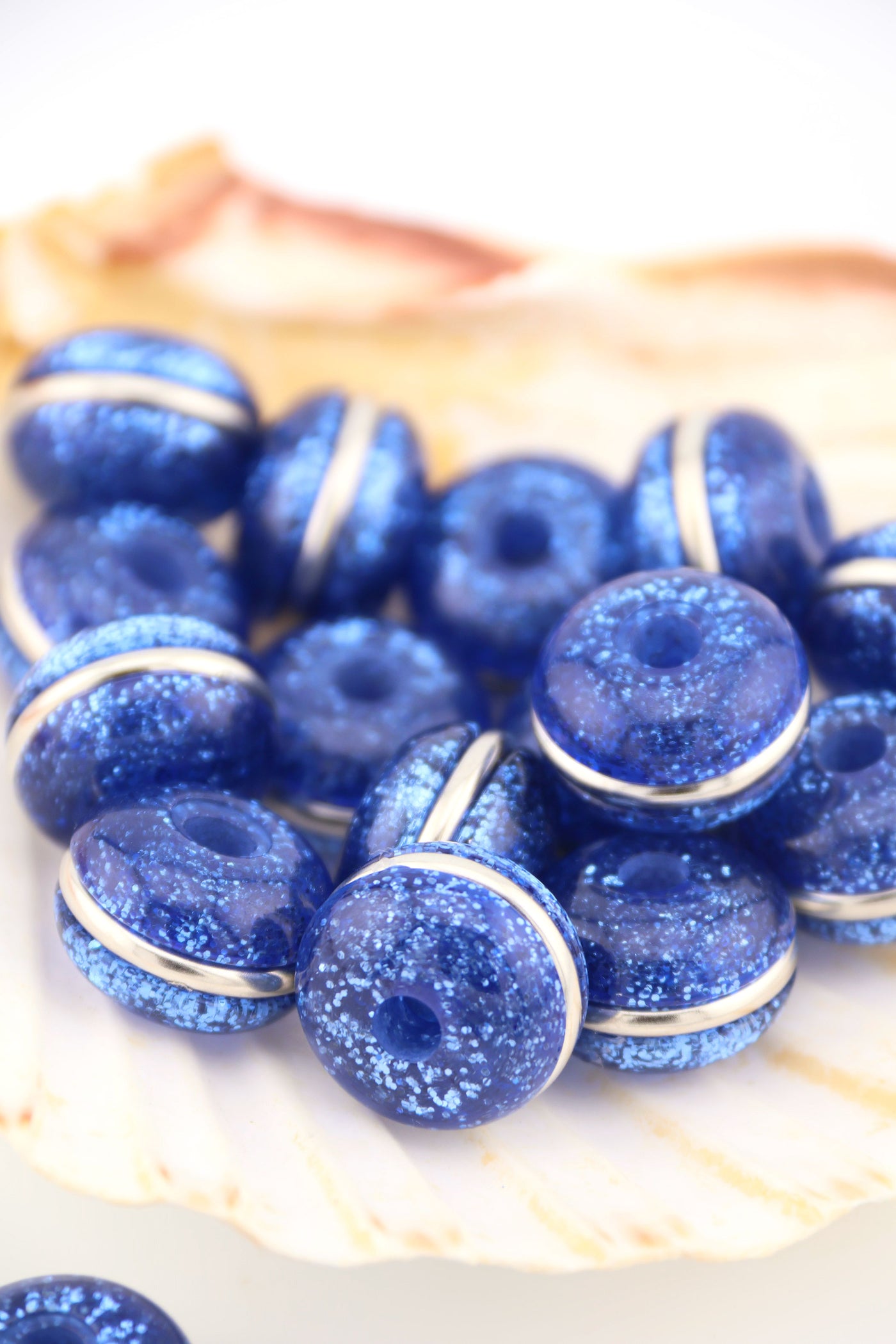 Twilight Glitter Rondelle Italian Resin Beads, Large Beads for making jewelry like Harry Styles