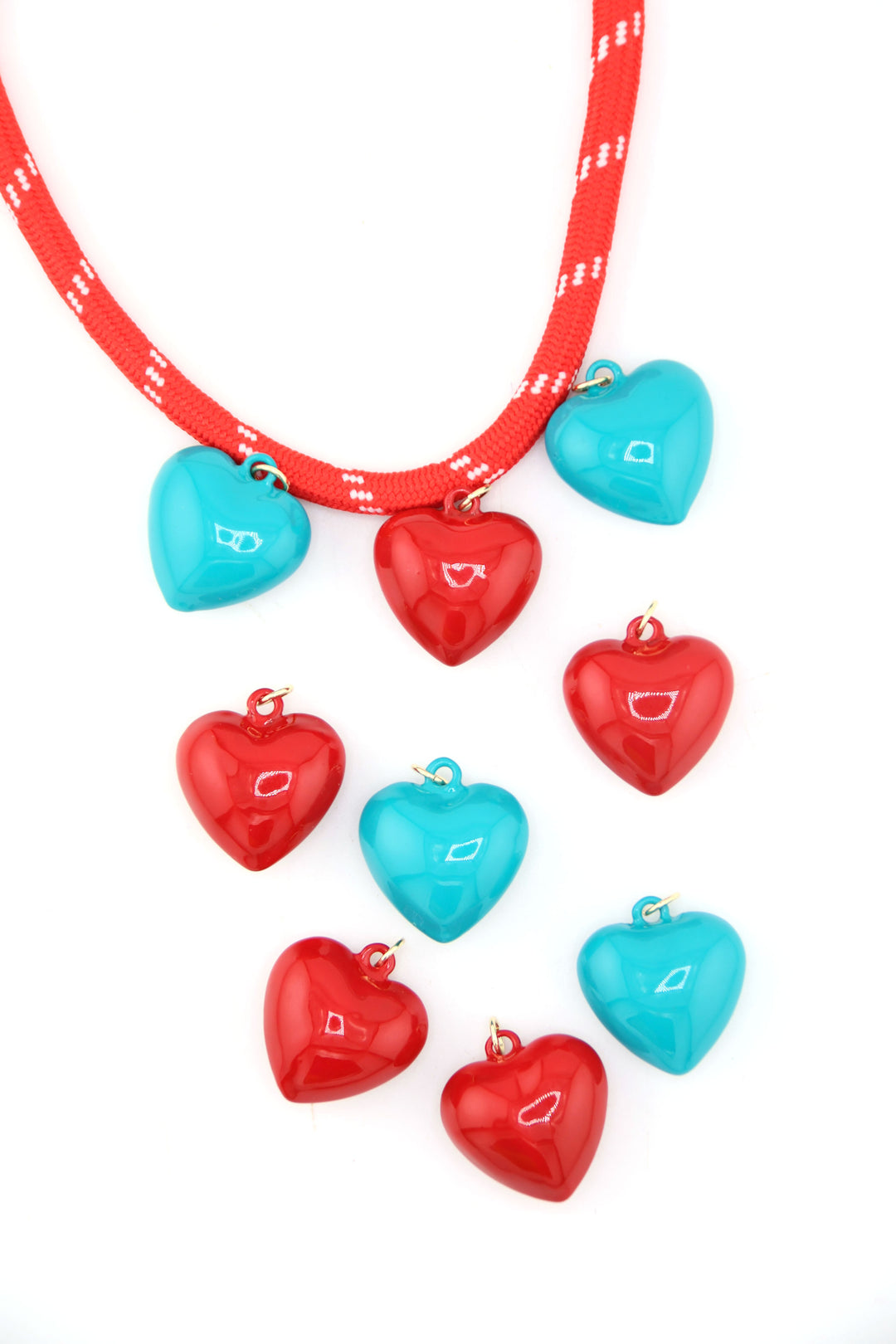Small Puffy Heart Charm, 3/4