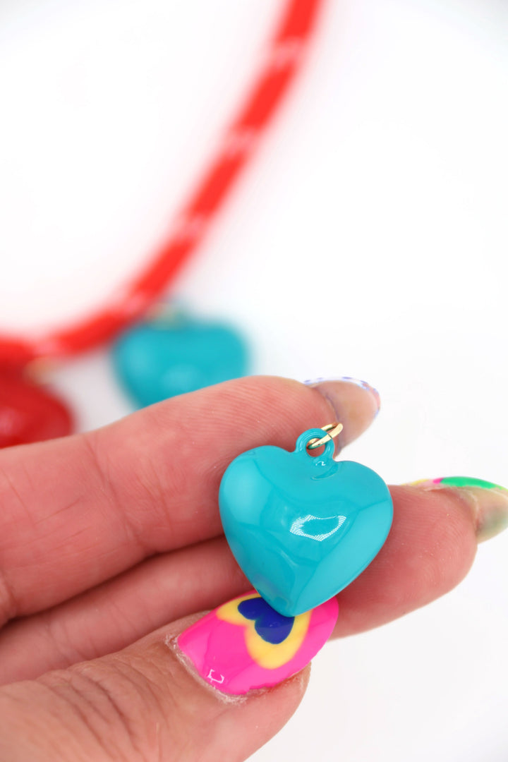 Small Puffy Heart Charm, 3/4