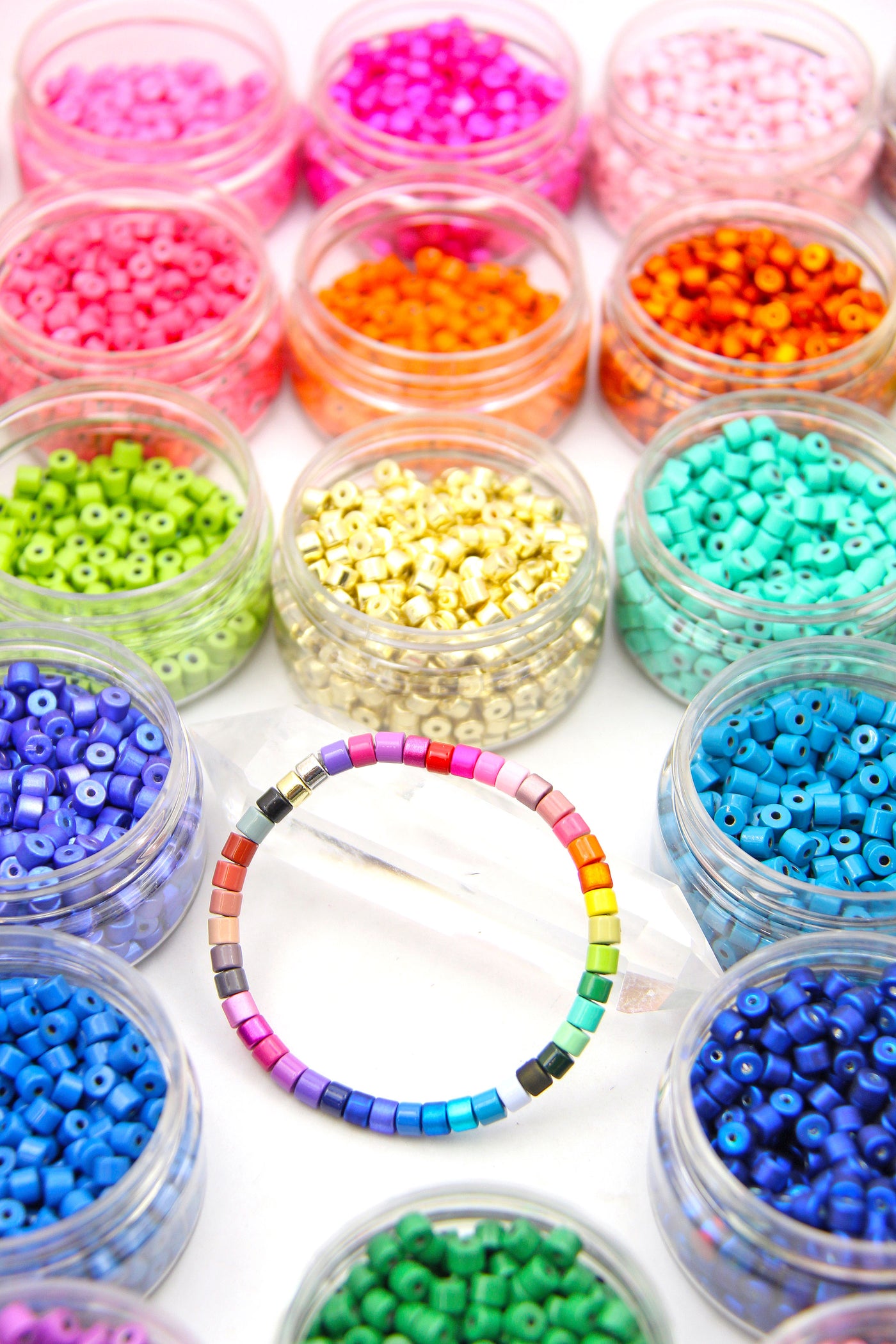 DIY Beaded Jewelry Making Kit: Enamel Candy Disc Necklace, Multicolor Bead Assortment