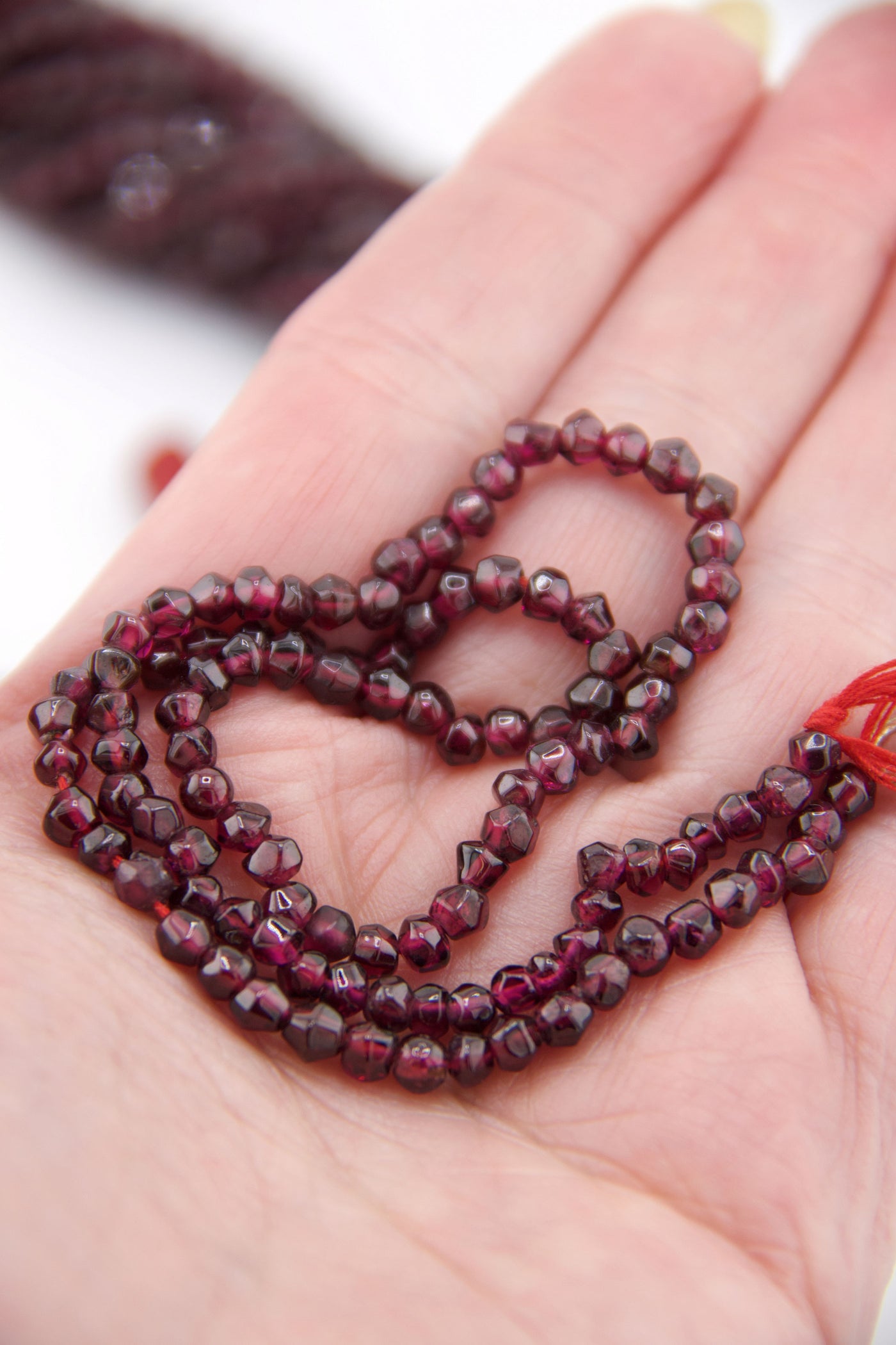 Garnet Faceted Rondelle Beads, 4mm, 14 inch strand