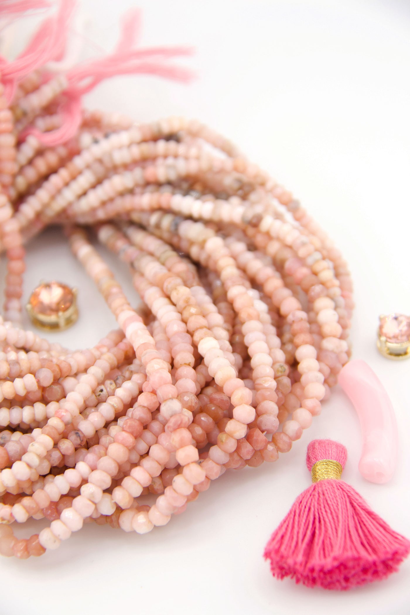 Pastel Pink Beads for DIY Valentine's Day jewelry and trendy pink DIY bracelets