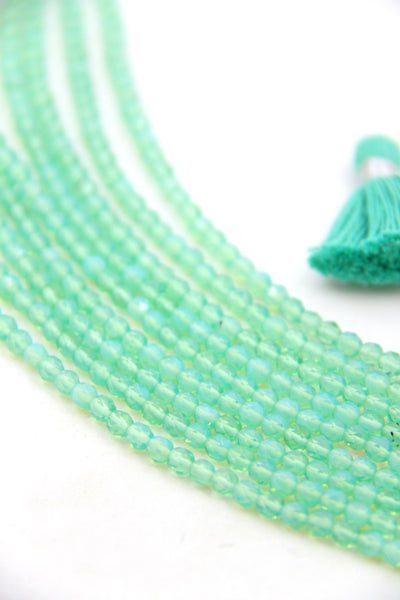 Aqua Turquoise Mermaid Opalite Glass, 4mm Faceted Beads for DIY  jewelry and summer beach bracelets