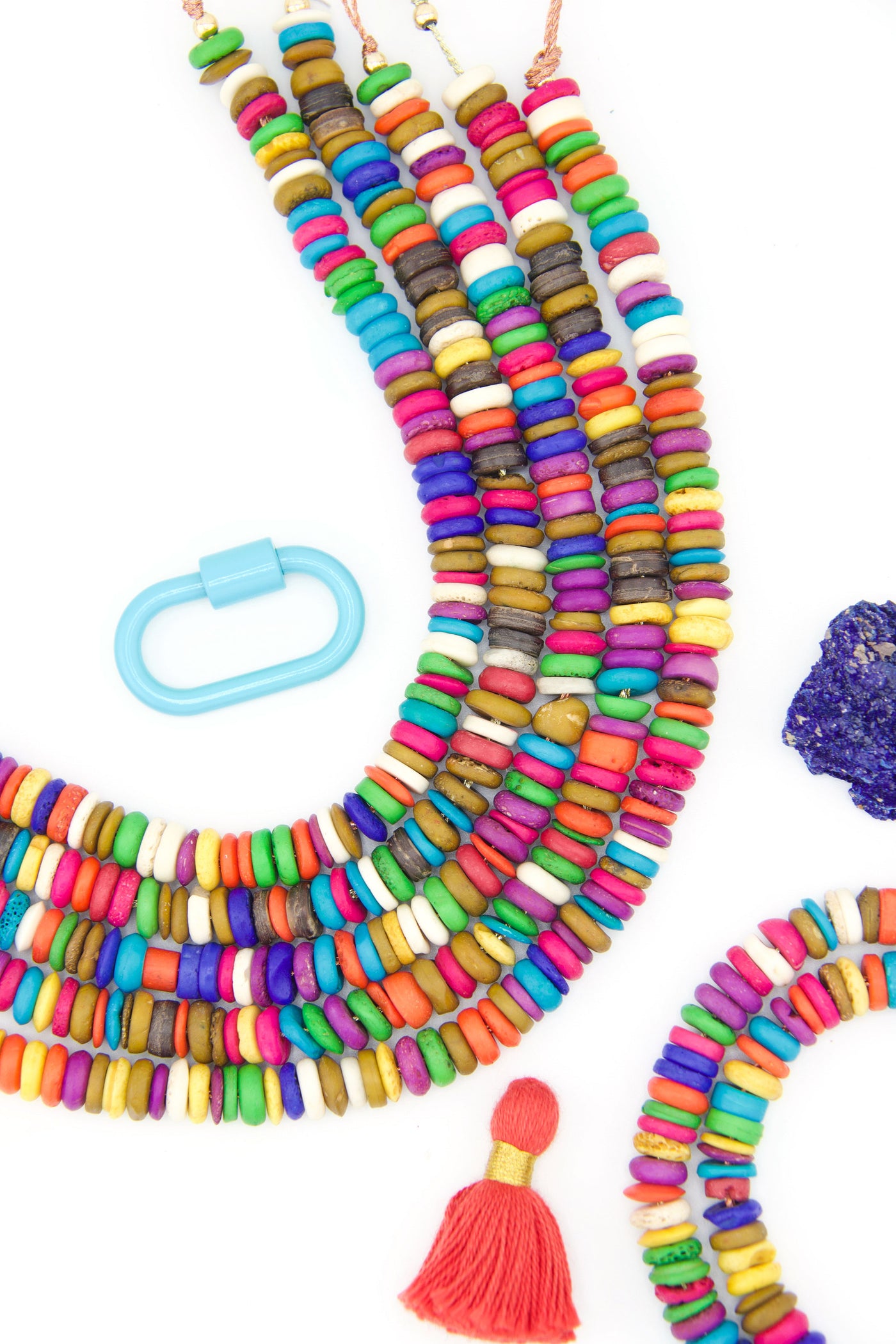 8-9mm Multi Color Natural Spacer Beads: Bright Heishi Discs for making friendship bracelets