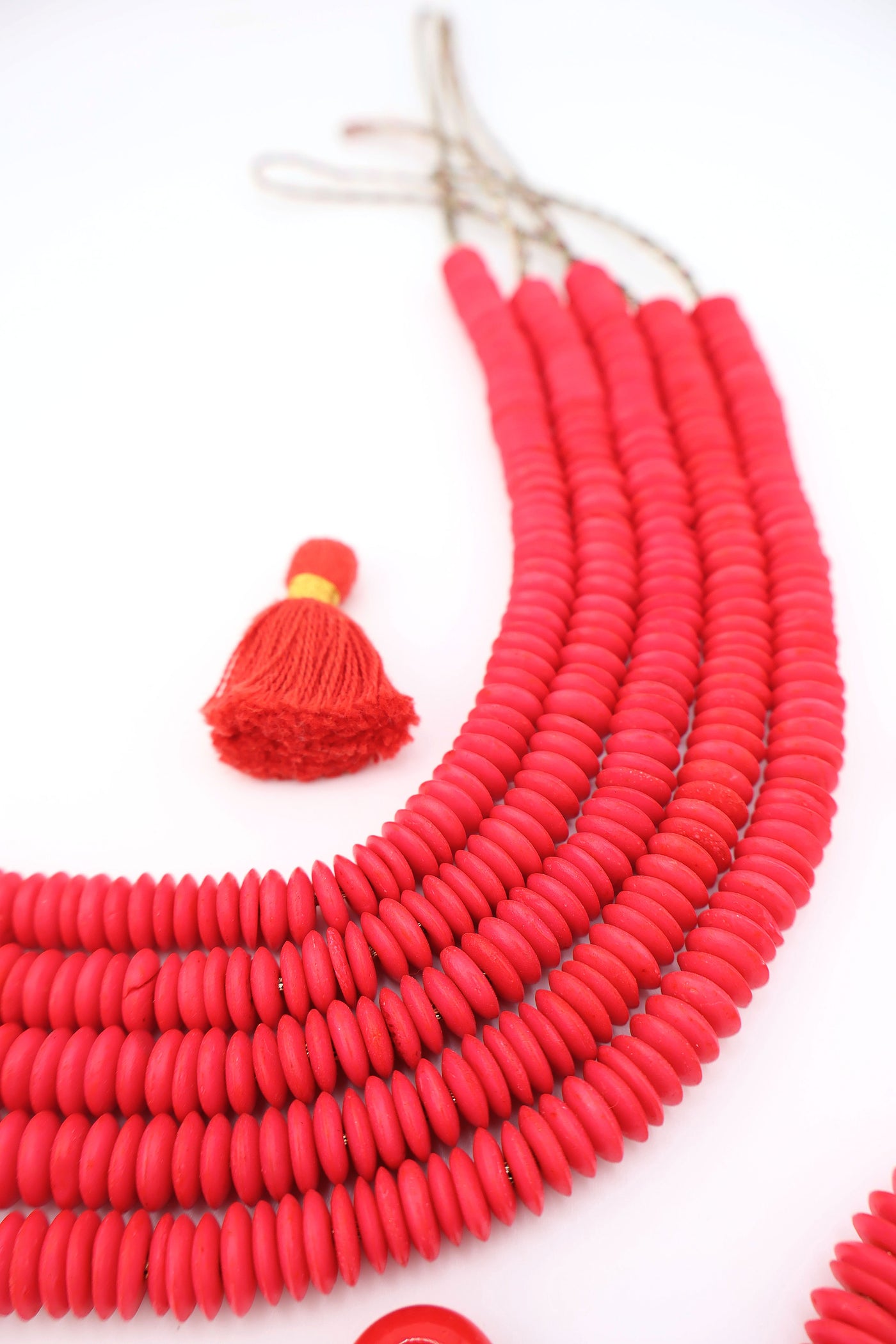 8mm Bright Red Saucer Discs Beads, 90 pieces for making western and beach style DIY jewelry