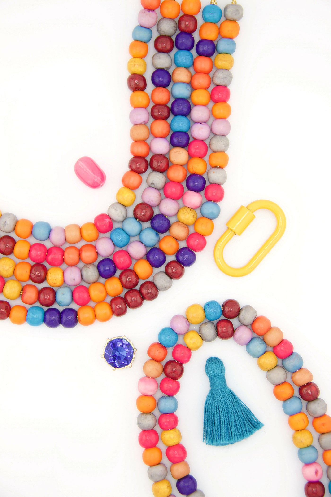 8mm Multi Color Rondelle Bone Beads, 30+ Beads for making friendship bracelets