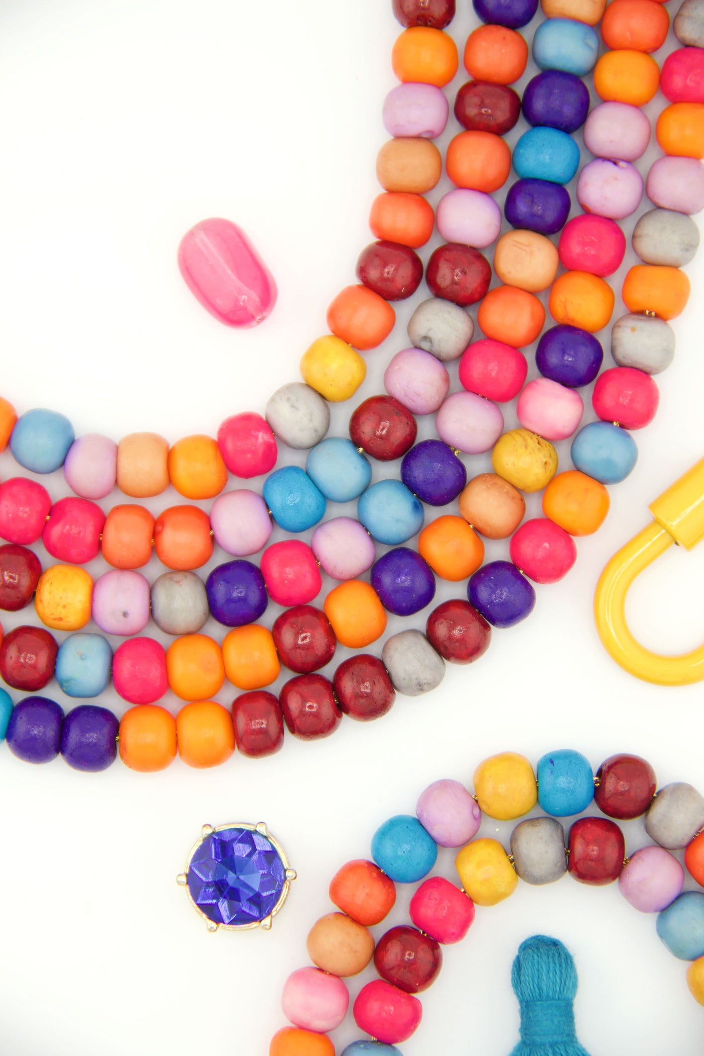 8mm Multi Color Rondelle Bone Beads, 30+ Beads