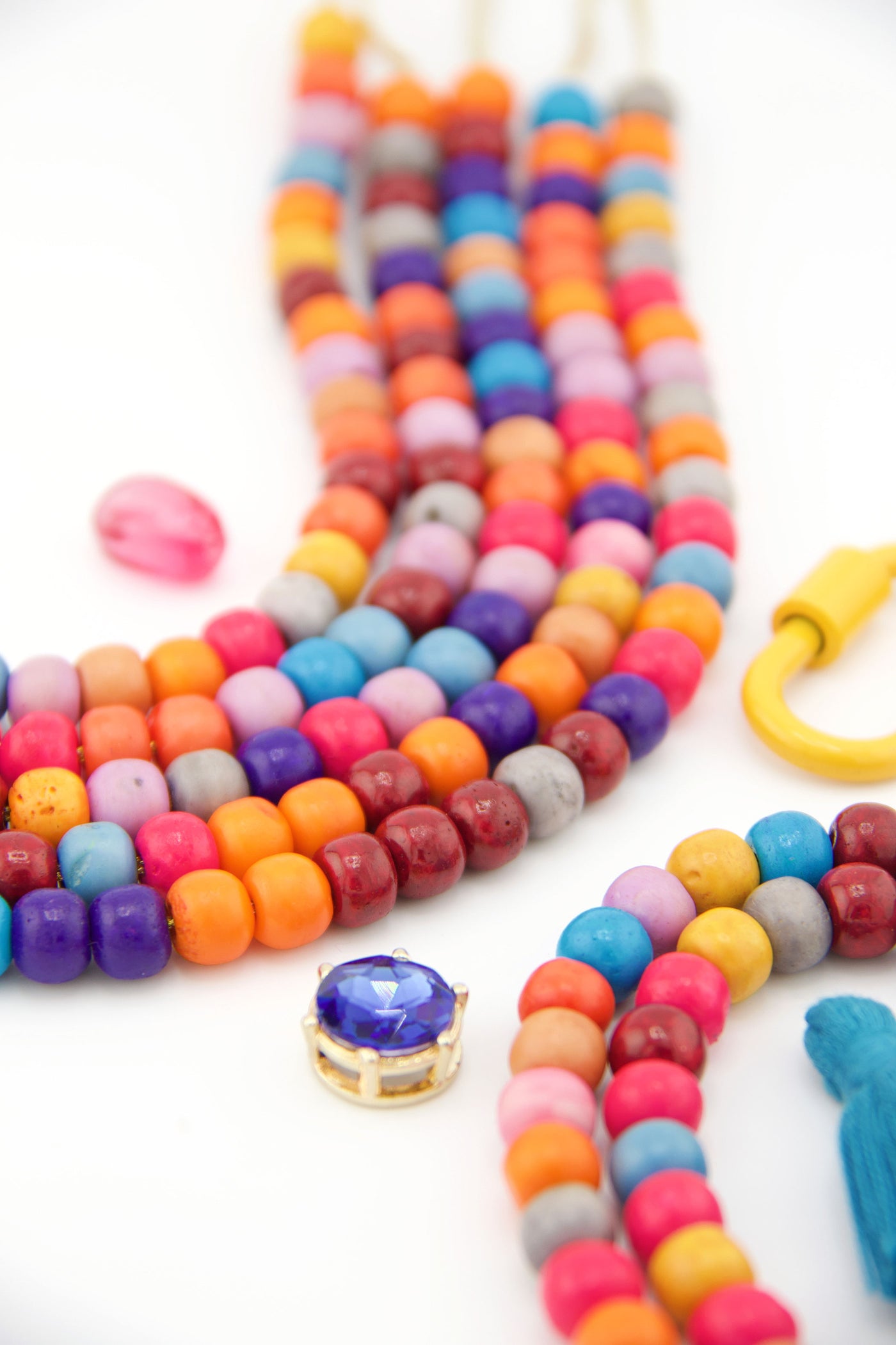 8mm Multi Color Rondelle Bone Beads, 30+ Beads for making DIY jewelry