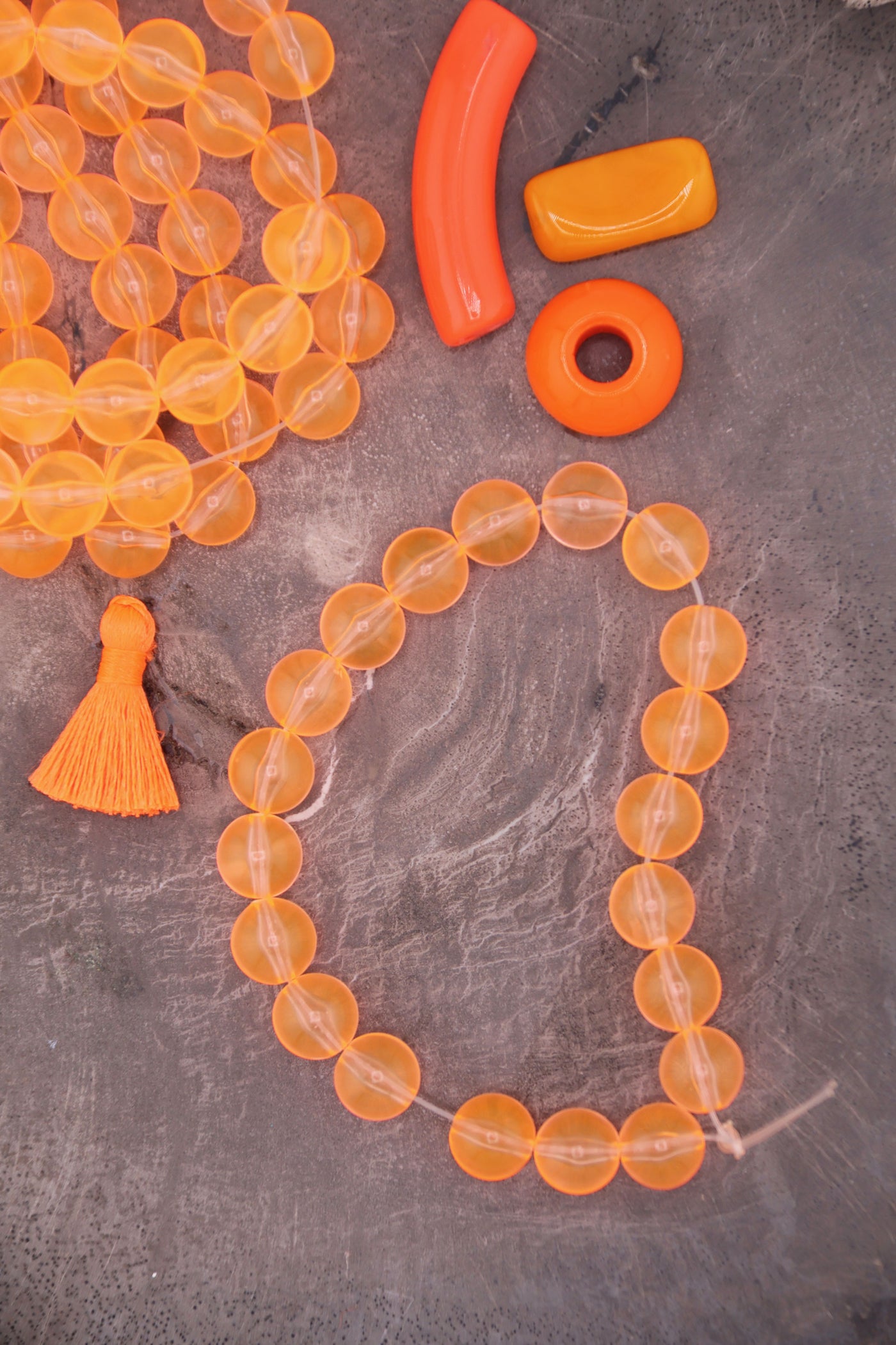 8mm Neon Orange German Resin Round Beads, 20 Beads for UV Glow Jewelry