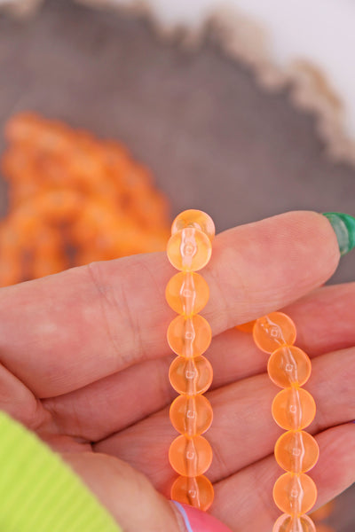 8mm Neon Orange German Resin Round Beads, 20 Beads for UV Glow Jewelry