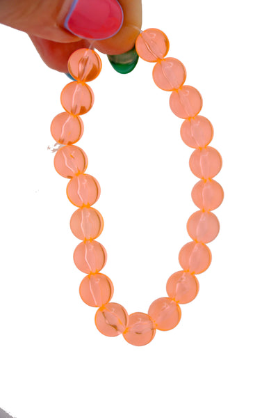 8mm Neon Orange German Resin Round Beads, 20 Beads for UV Glow Jewelry