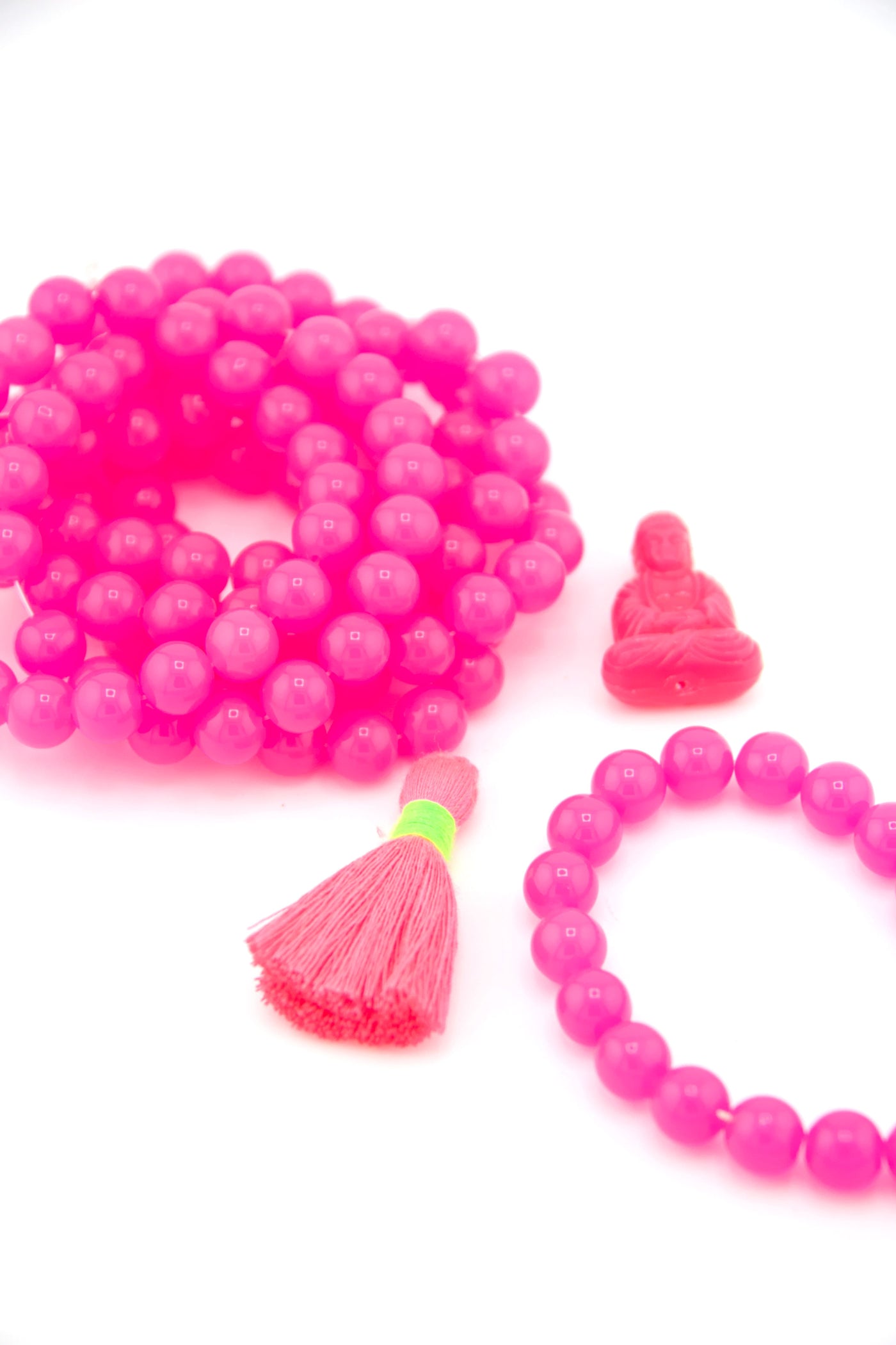 8mm Neon Pink German Resin Round Beads, 20 Beads for DIY Barbiecore jewelry