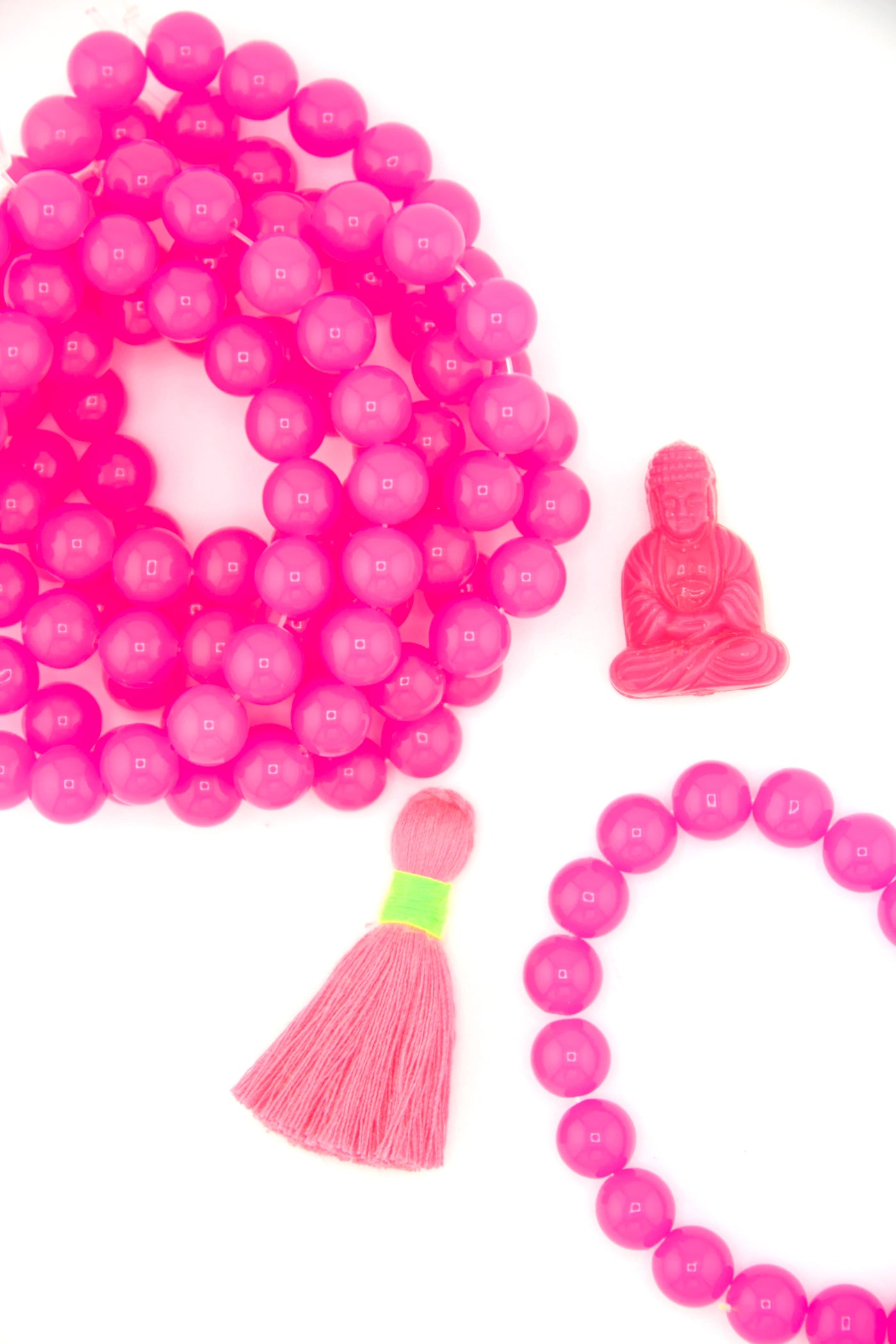 8mm Neon Pink German Resin Round Beads, 20 Beads for DIY Barbiecore jewelry