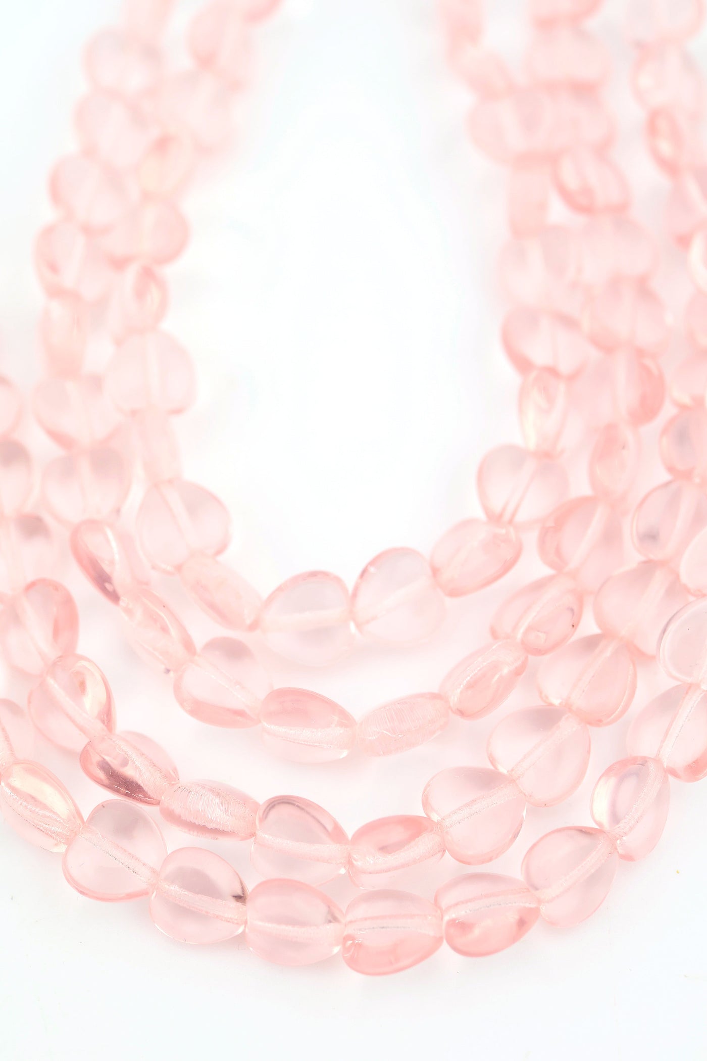 Pale Pink Translucent Czech Glass Heart Beads, 8x7mm, 25 beads for making Valentine's Day jewelry