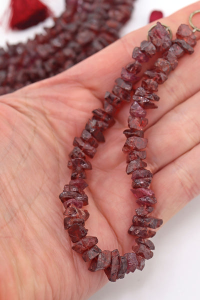 Garnet in the Rough, 4-6mm x 9-12mm Raw Gemstone Nugget Beads These little beauties are raw beads