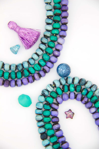 Beads for DIY jewelry inspired by the Northern Lights.
