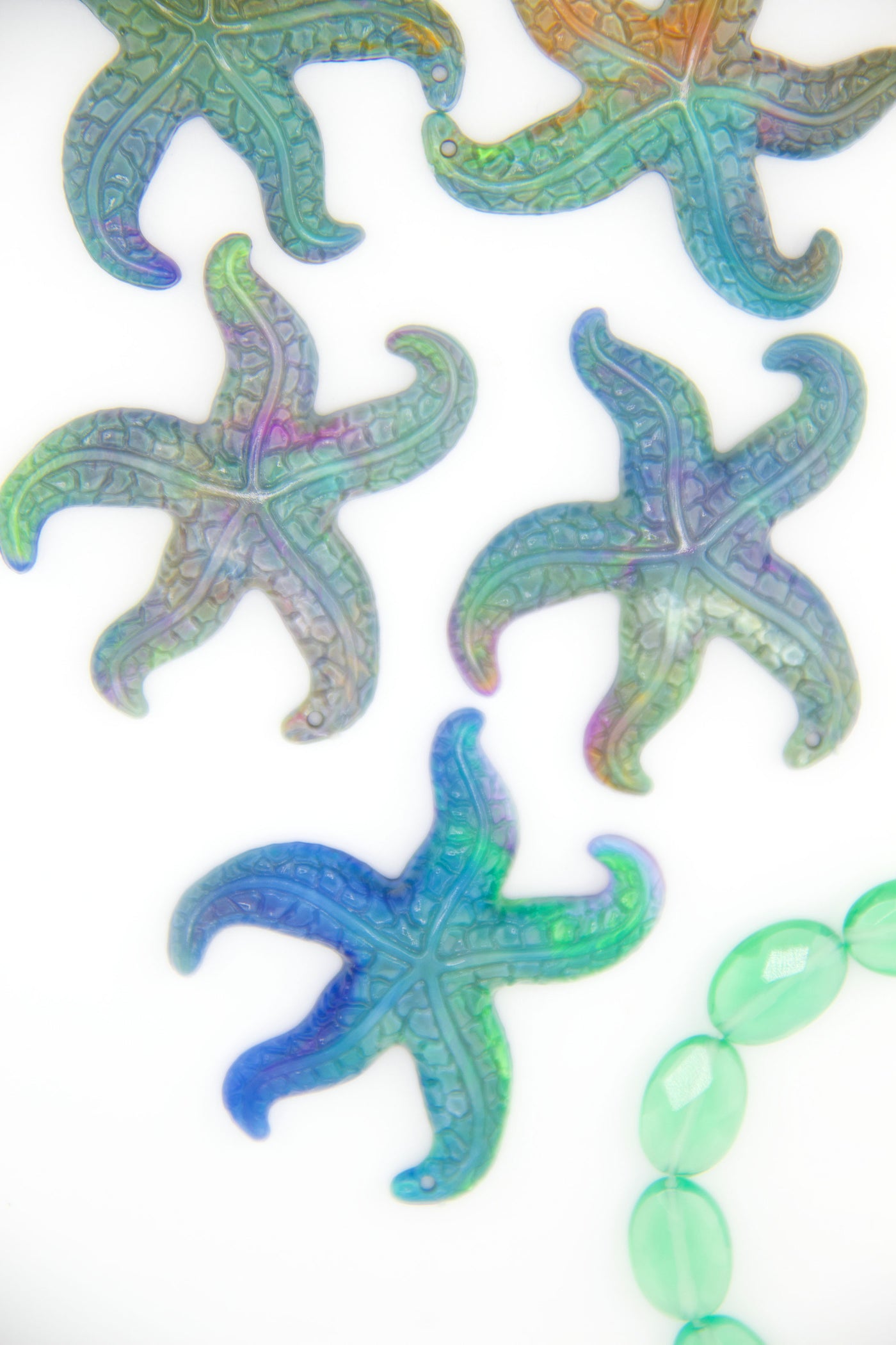 Aurora Marble Starfish German Resin Charm, 48mm, 1 Pendant for Mermaid inspired DIY Jewelry