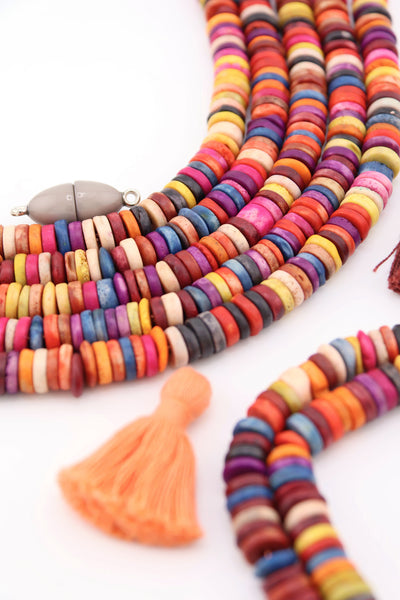 8-9mm Autumn Spice Multi Color Natural Heishi Spacer Beads Looking to DIY your own bracelets and