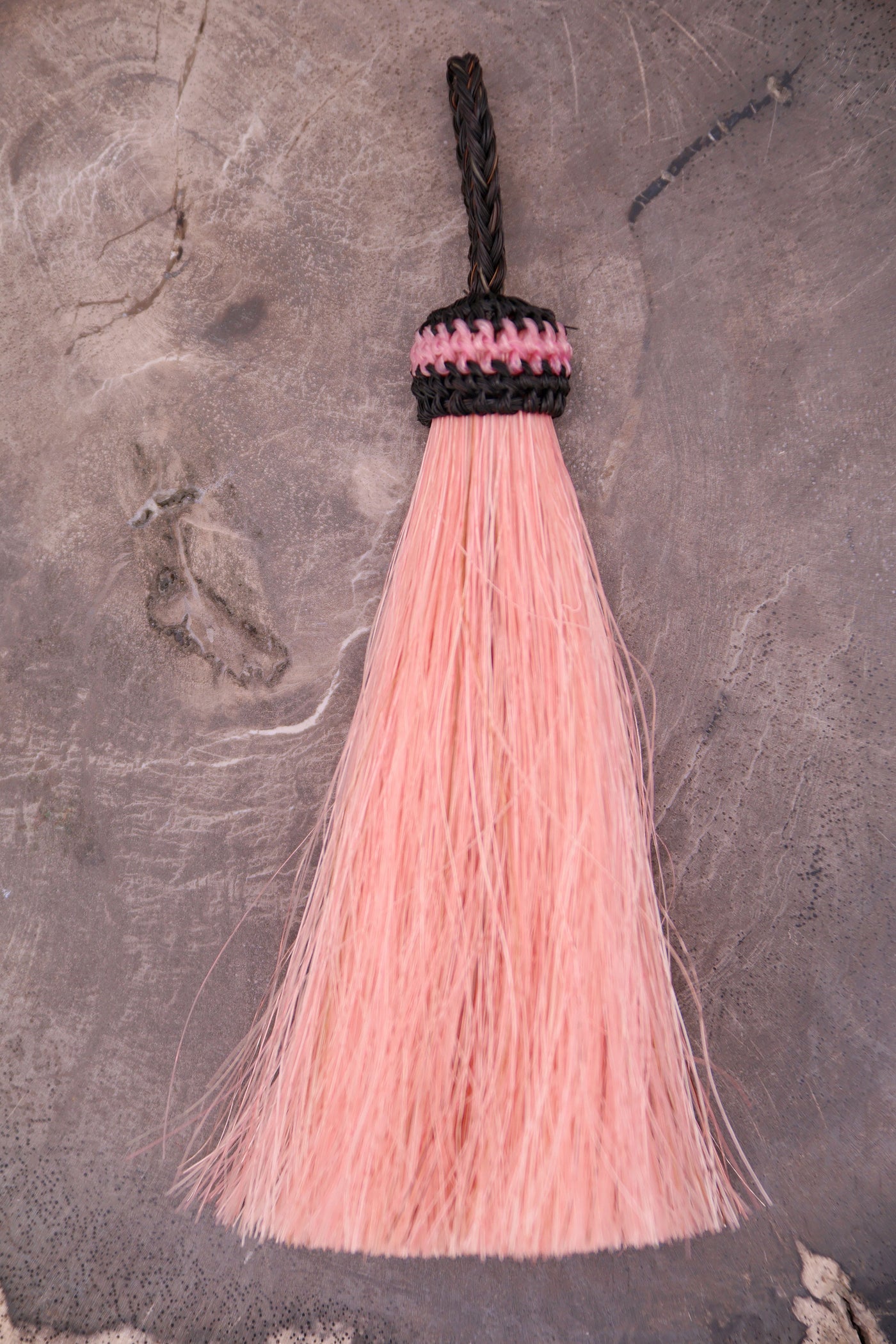 Pink 4.5" Dyed Horse Hair Tassels, Ethically Made, 1 piece for jewelry making, purse charms.