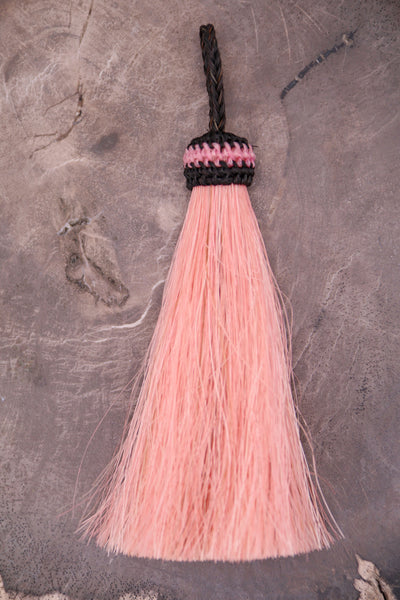 Pink 4.5" Dyed Horse Hair Tassels, Ethically Made, 1 piece for jewelry making, purse charms.