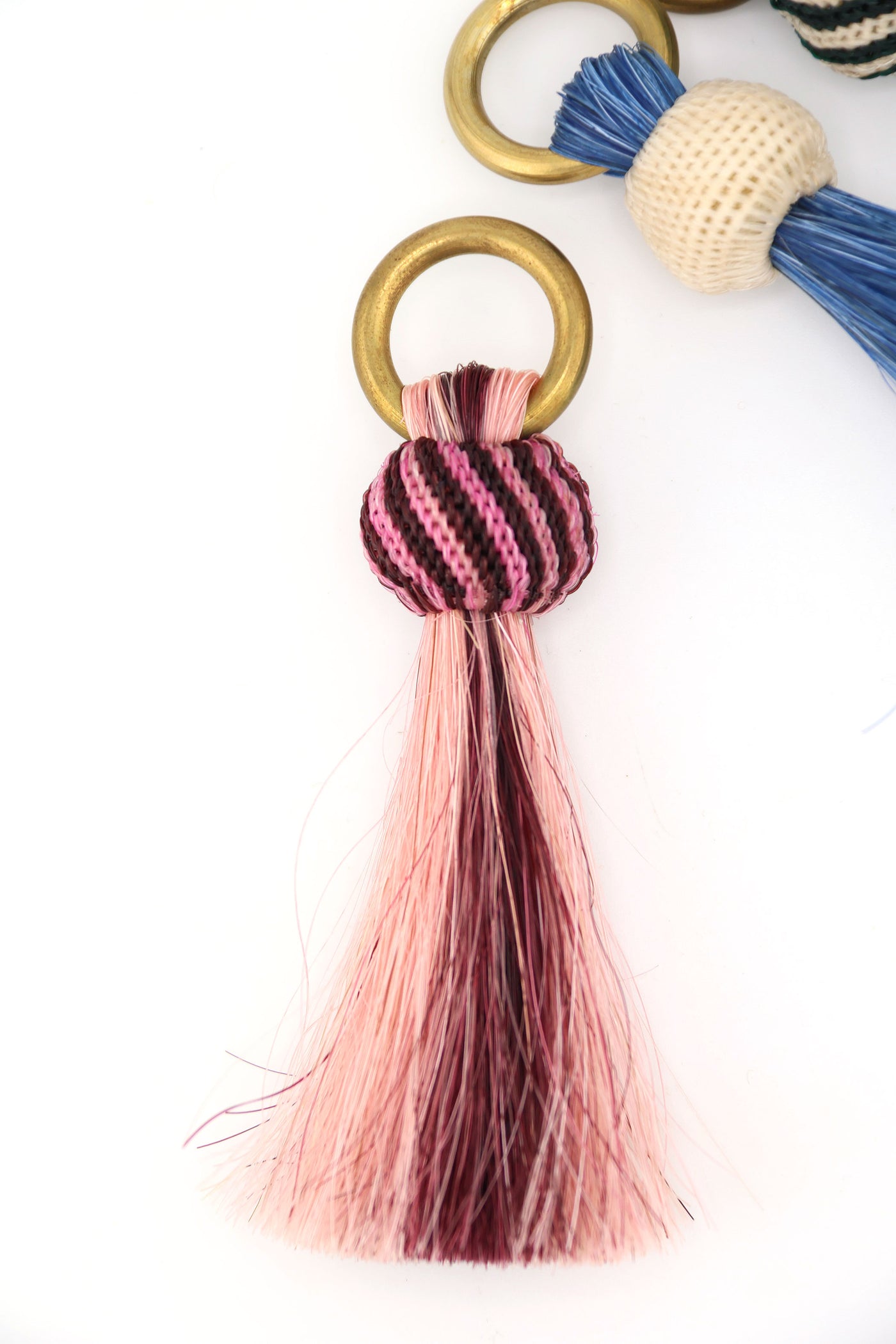 Horse Hair & Brass Tassel Keychains: Handmade Boho Jewelry