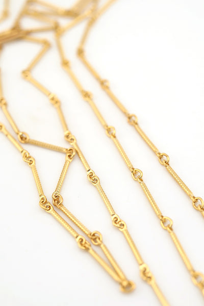 Gold Plated Dainty Bar Cable Chain, 13mm, By the Foot, for making trendy chain and charm necklaces