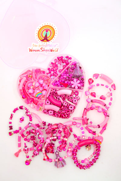 Life in plastic is fantastic, "Live Your Dream" with this hot pink bead bracelet kit