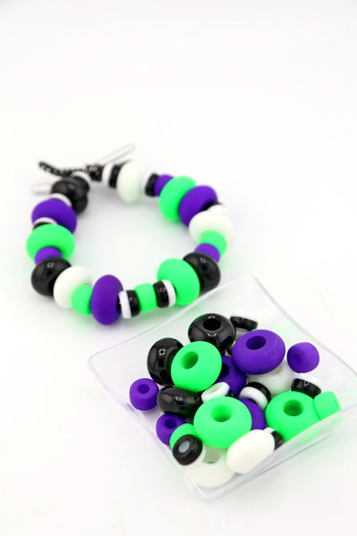 BEADlejuice, Betelgeuse Bead Grab Bag, B&W, Purple, Neon Green We said BEADlejuice 3x & these grab 