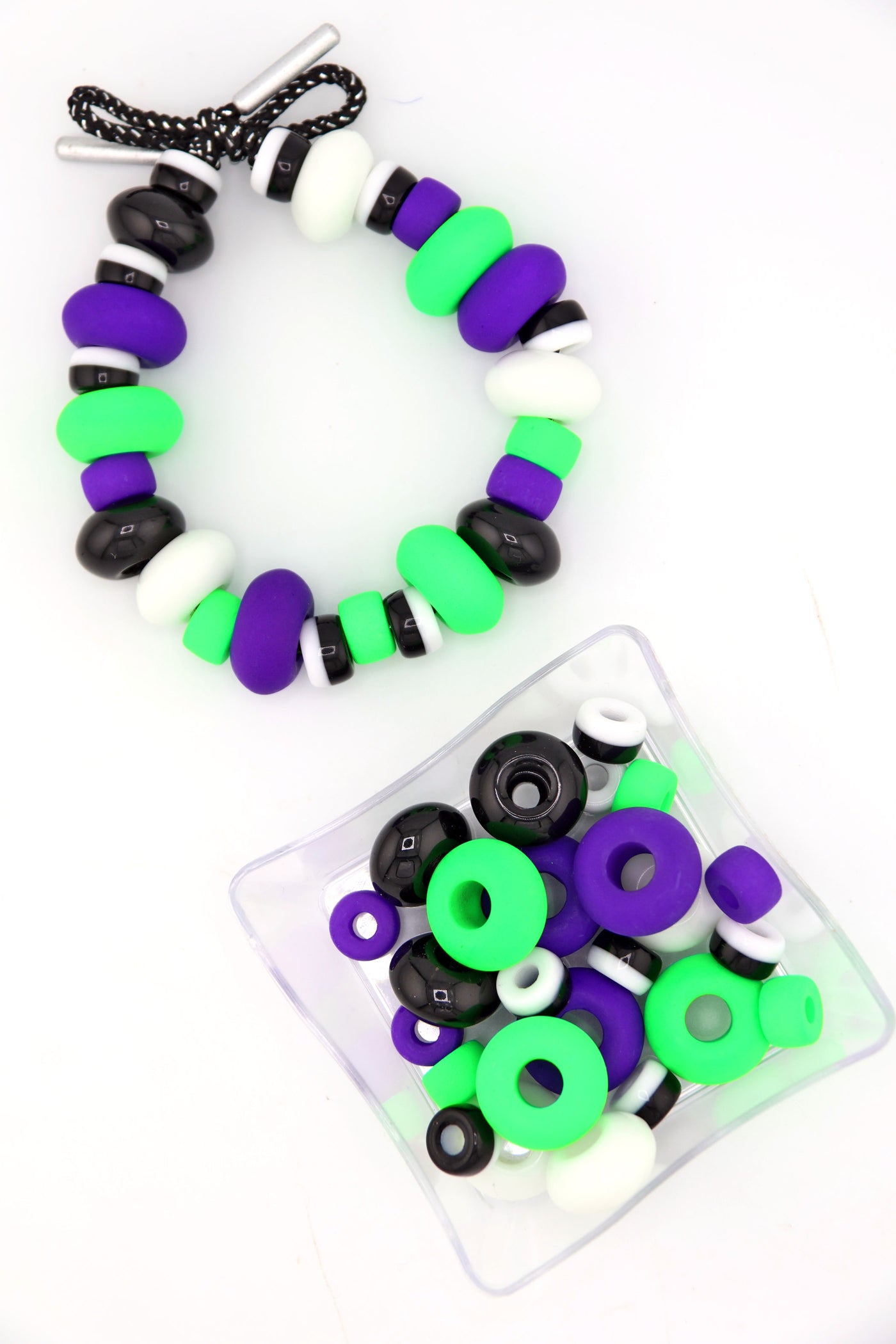 BEADlejuice, Betelgeuse Bead Grab Bag, B&W, Purple, Neon Green We said BEADlejuice 3x & these grab 