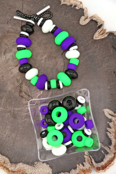 BEADlejuice, Betelgeuse Bead Grab Bag, B&W, Purple, Neon Green We said BEADlejuice 3x & these grab 