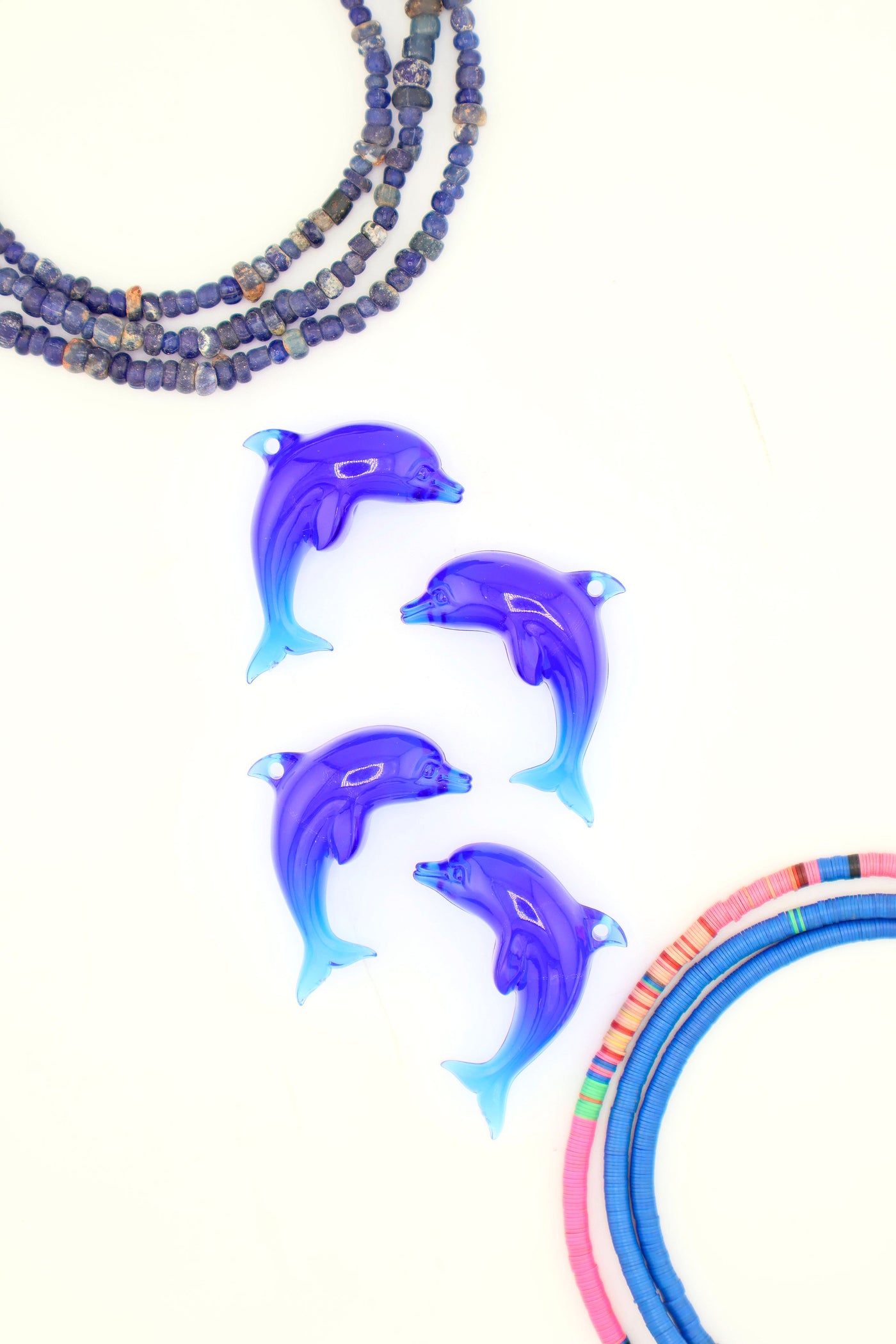 Cobalt Blue Dolphin Resin Pendant, 45mm, 1 Charm for DIY beachy mermaid jewelry