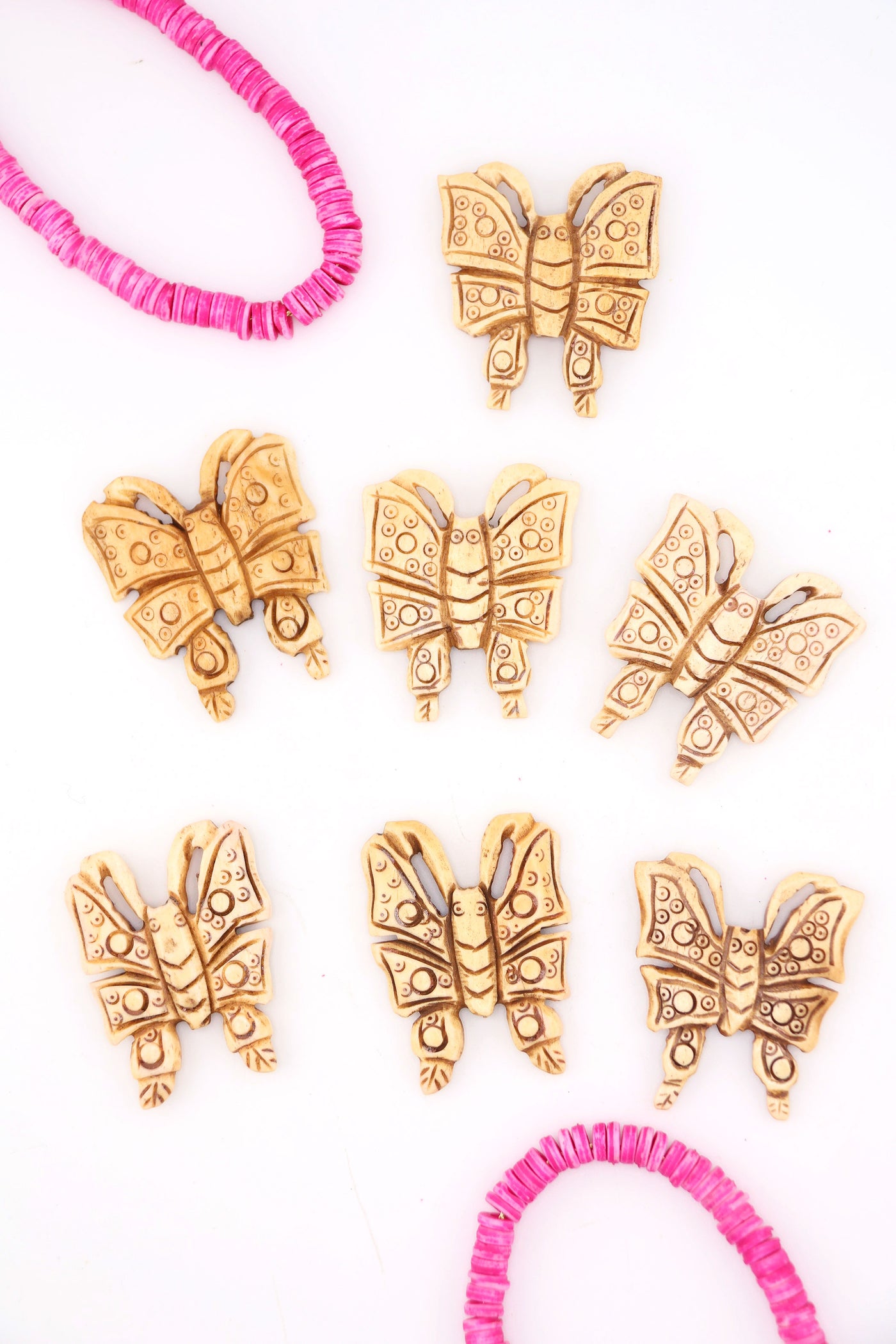 Butterfly Pendant, Hand Carved Bone, 1.5" Charm for making DIY nature-inspired jewelry